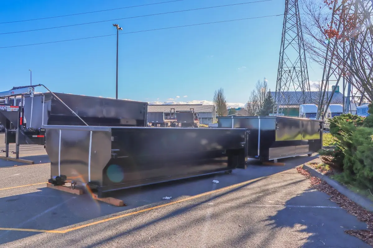 Roll-off dumpster ready for waste disposal at job site for Roll Off Dumpster Rental in Aurora